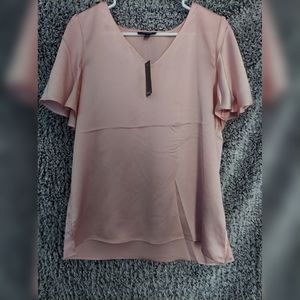 Pink Satin(polyester)blouse